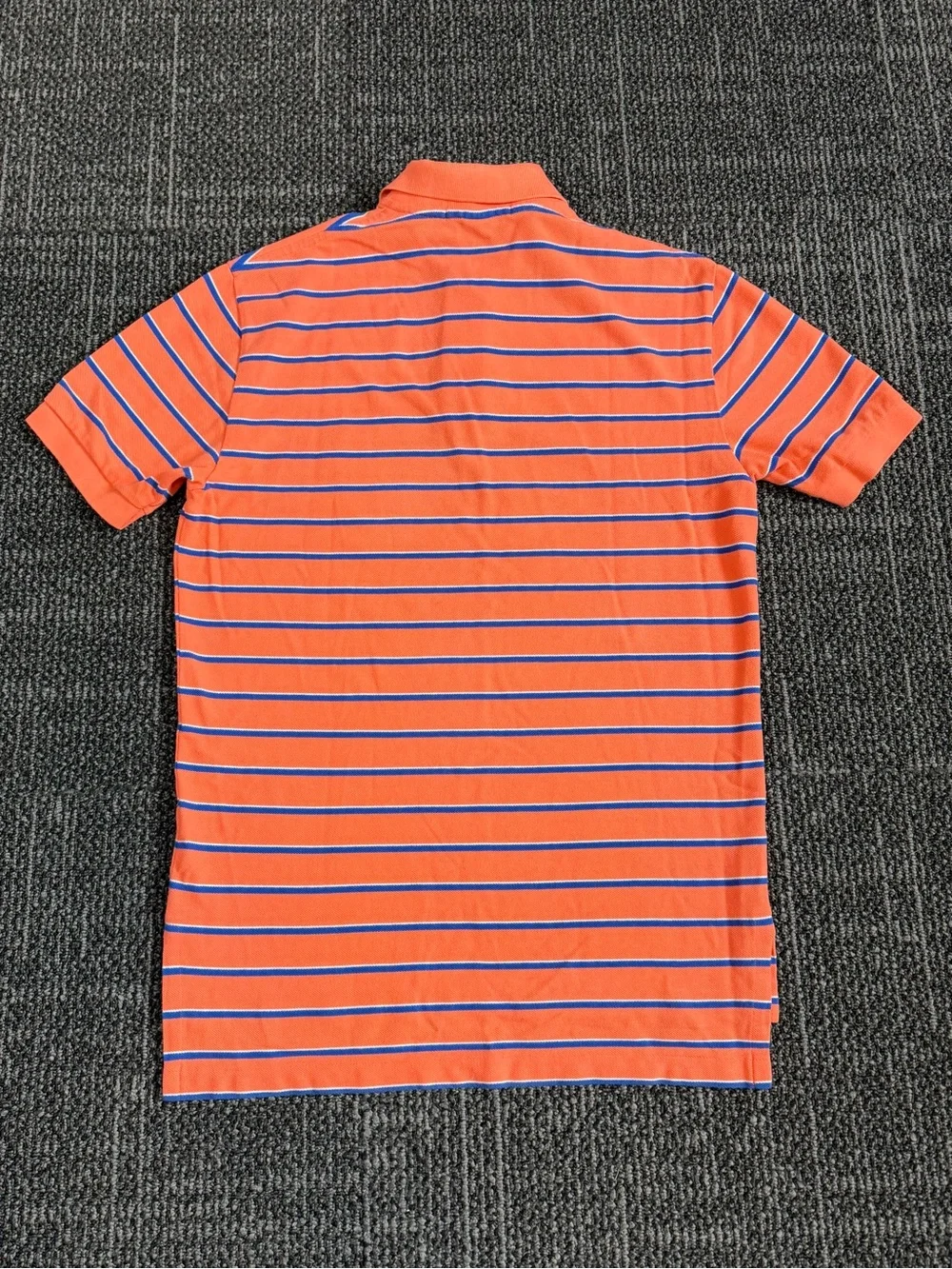 Polo Ralph Lauren Polo Shirt Mens Small Orange Excellent Striped Short Sleeve
